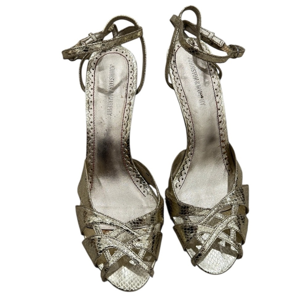 Johnston Murphy Women’s Gold Strappy Sandals Size 8.5